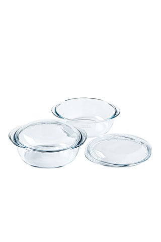 2 cocotte rotonde in vetro borosilicato Pyrex 4 in 1 - 21 x 18 cm - 1 l