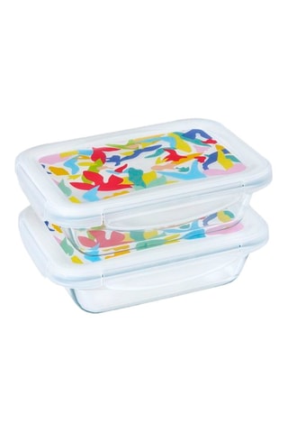 2 lunchbox rettangolari in vetro borosilicato Pyrex® con coperchio Cook & Go - 0,8 l
