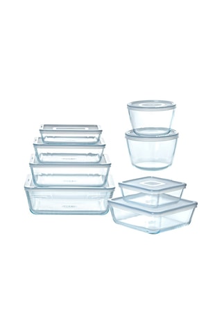 8 contenitori salvafreschezza in vetro borosilicato Cook & Freeze - Da 0,6 a 4 l