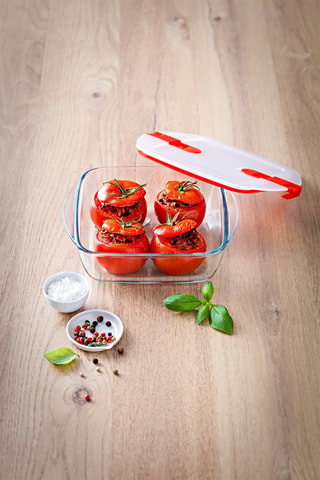 Contenitore salvafreschezza quadrato in vetro borosilicato Cook & Heat - 1 l