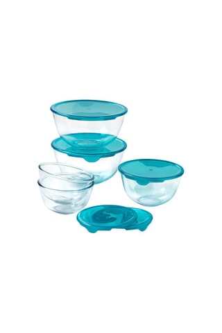 5 ciotole in vetro borosilicato con coperchio Prep & Store - 50 cl-2 l