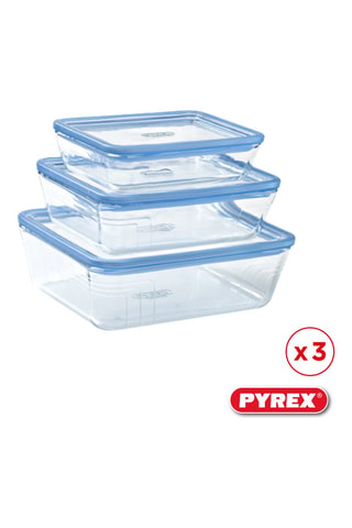 3 contenitori salvafreschezza in vetro con coperchi Zero Plastic - 19 x 14/24 x 19/22 x 17 cm - 0,8/1,5/2,6 l