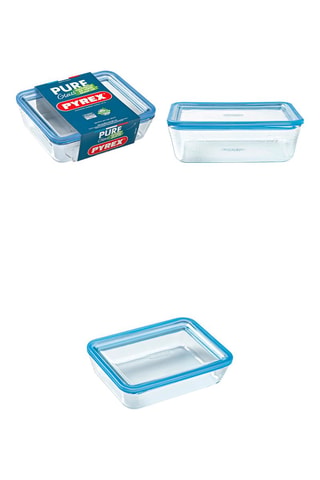 3 x Contenitore salvafreschezza rettangolare in vetro borosilicato Pure Glass - 0,8/1,5/2,6 l