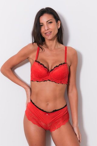 Soutien ampliforma e shorties Kado - Vermelho