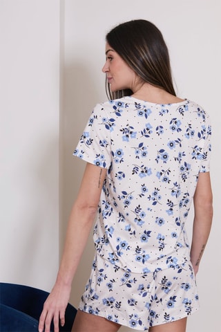 Pijama Gilda - Branco e azul