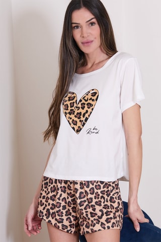 Pijama Feza - Branco e bege