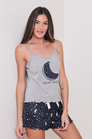 Pijama Foma - Cinzento-claro mesclado e azul-marinho