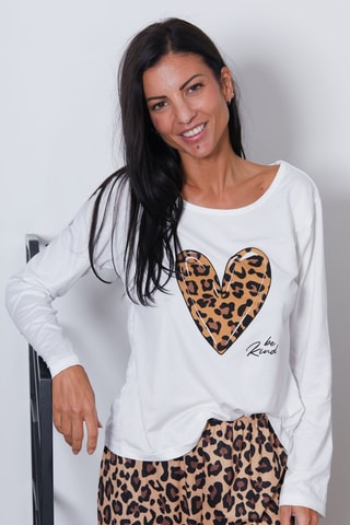 Pijama Ambre - Branco e bege