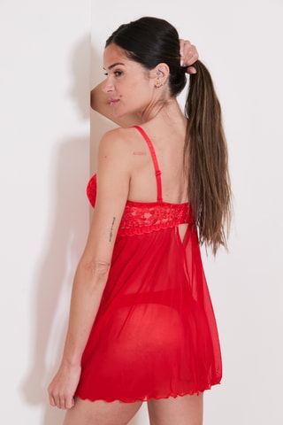 Babydoll ampliforma e string- Vermelho