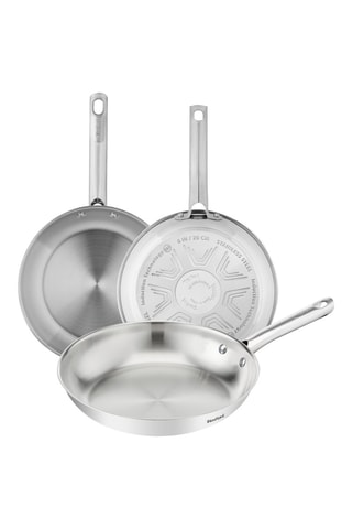 3 poêles en acier inoxydable Duetto On - 20/24/28 cm