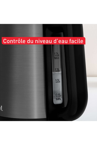 Bouilloire électrique Equinox sans fil - 1,7 l - 2200 W - Noir et argenté