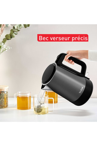 Bouilloire électrique Equinox sans fil - 1,7 l - 2200 W - Noir et argenté