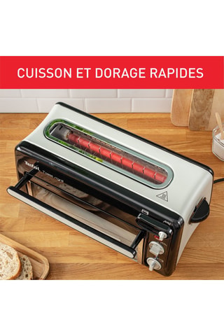 Grille-pain et mini-four 2-en-1 Toast n'Grill -1300 W - Noir et argenté
