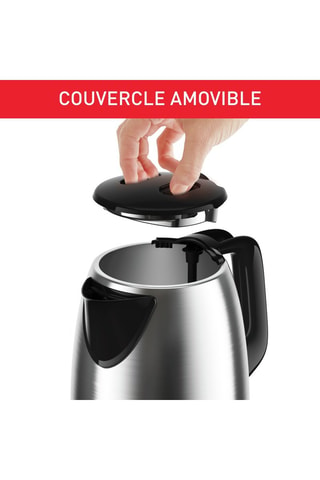 Bouilloire électrique sans fil - 1,7 l - 2400 W - Noir et argenté