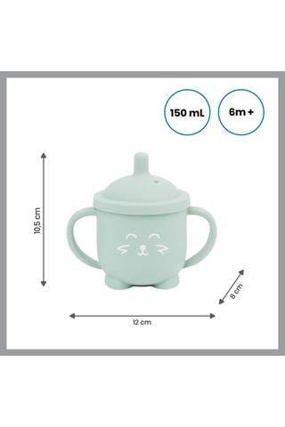 Taza de silicona sin BPA con pajita Isy Renard - 150 ml - Desde 6 meses