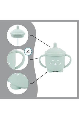 Taza de silicona sin BPA con pajita Isy Renard - 150 ml - Desde 6 meses