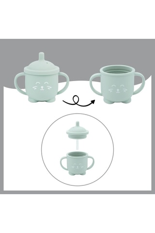 Taza de silicona sin BPA con pajita Isy Renard - 150 ml - Desde 6 meses