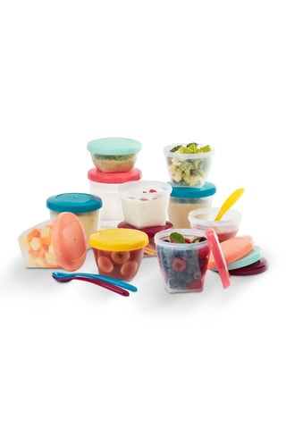 12 tarros graduados sin BPA Babybols y 3 cucharas blandas - 3 x 120 ml, 3 x 180 ml y 6 x 250 ml - Desde recién nacido