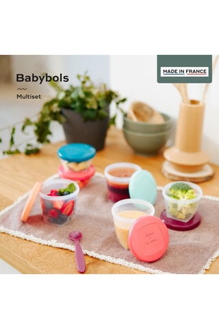 12 tarros graduados sin BPA Babybols y 3 cucharas blandas - 3 x 120 ml, 3 x 180 ml y 6 x 250 ml - Desde recién nacido