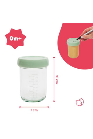2 fiambreras de cristal con tapas sin BPA - 22 cl - Desde recién nacido