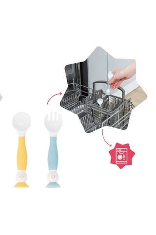 2 cubiertos de aprendizaje flexibles sin BPA - Desde 6 meses