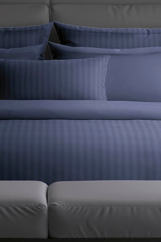 Katoensatijnen Hoeslaken 80 Draad/cm² Uni - Marineblauw