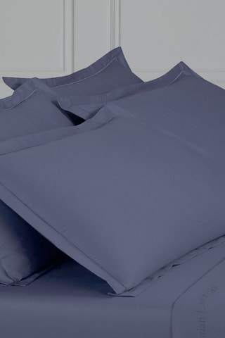 2 Katoensatijnen Kussenslopen 80 Draad/cm² Uni 1 Baratta - Marineblauw