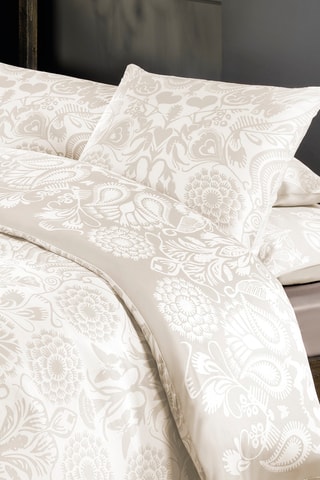 2 Katoensatijnen Kussenslopen 80 Draad/cm² Love Stories - Taupe en Ecru