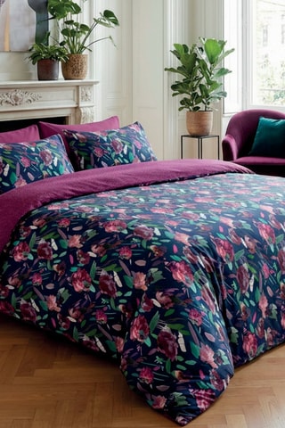 Katoensatijnen Overtrekset 80 Draad/cm² - Donkerblauw