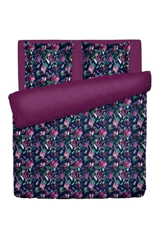Katoensatijnen Overtrekset 80 Draad/cm² - Donkerblauw