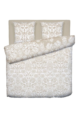 Katoensatijnen Overtrekset 80 Draad/cm² Love Stories - Beige