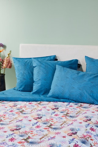 Perkalkatoenen Overtrekset - Blauw
