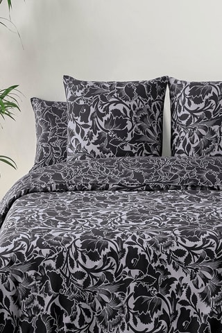 Katoensatijnen Overtrekset 80 Draad/cm² Arabesque - Antraciet