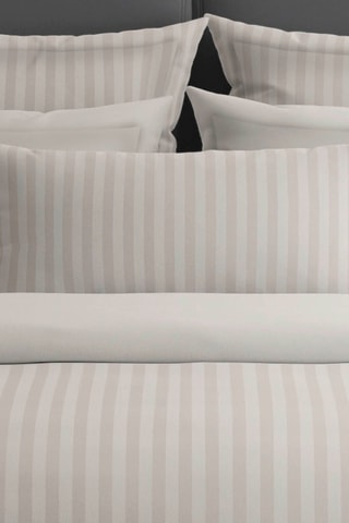 Katoensatijnen Laken 80 Draad/cm² Dobby Stripe Woven - Taupe
