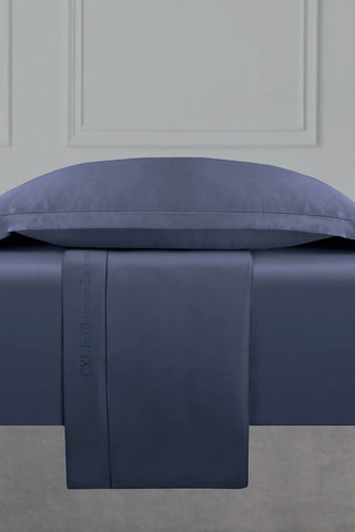 Katoensatijnen Laken 80 Draad/cm² Uni 1 Baratta - Marineblauw