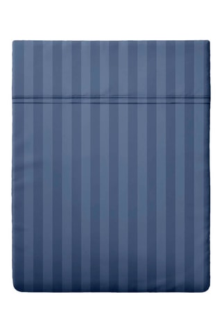 Katoensatijnen Laken 80 Draad/cm² Dobby Stripe Woven - Marineblauw