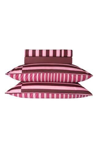 Katoensatijnen Overtrekset - 80 draad/cm² - Roze