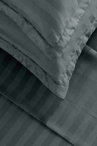 Katoensatijnen Overtrekset 80 Draad/cm² Dobby stripe woven - Donkergrijs