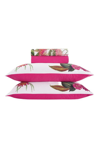 Katoensatijnen Overtrekset 80 Draad/cm² Garden - Fuchsia