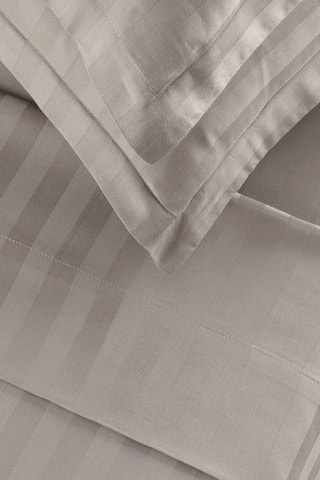 Katoensatijnen Overtrekset 80 Draad/cm² Dobby stripe woven - Taupe