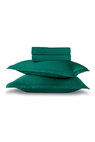 Katoensatijnen Overtrekset 80 Draad/cm² Uni 1 Baratta - Groen