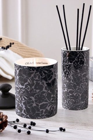 Geurdiffuser van Porselein Arabesque Noir - Ceder Wit