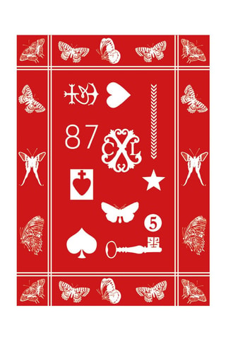 2 Theedoeken Amulette - Rood en Wit