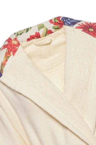 Velours Badjas met Capuchon - Ecru