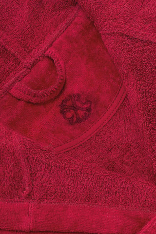 Velours Badjas met Capuchon - Bordeauxrood