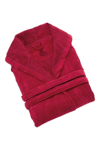 Velours Badjas met Capuchon - Bordeauxrood
