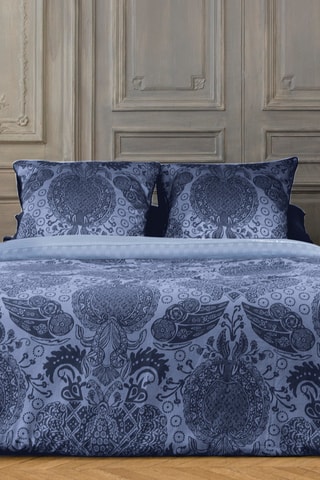 Katoensatijnen Overtrekset Arles - Blauw