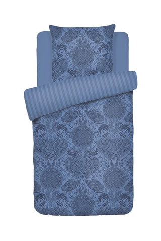 Katoensatijnen Overtrekset Arles - Blauw
