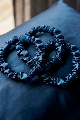 3 Zijden Haarelastieken - Donkerblauw