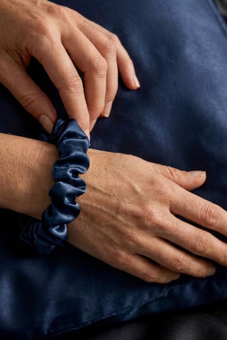 3 Zijden Haarelastieken - Donkerblauw